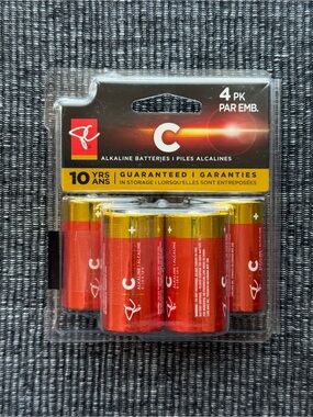 PC C Alkaline Batteries 4-Pack Sealed New #1